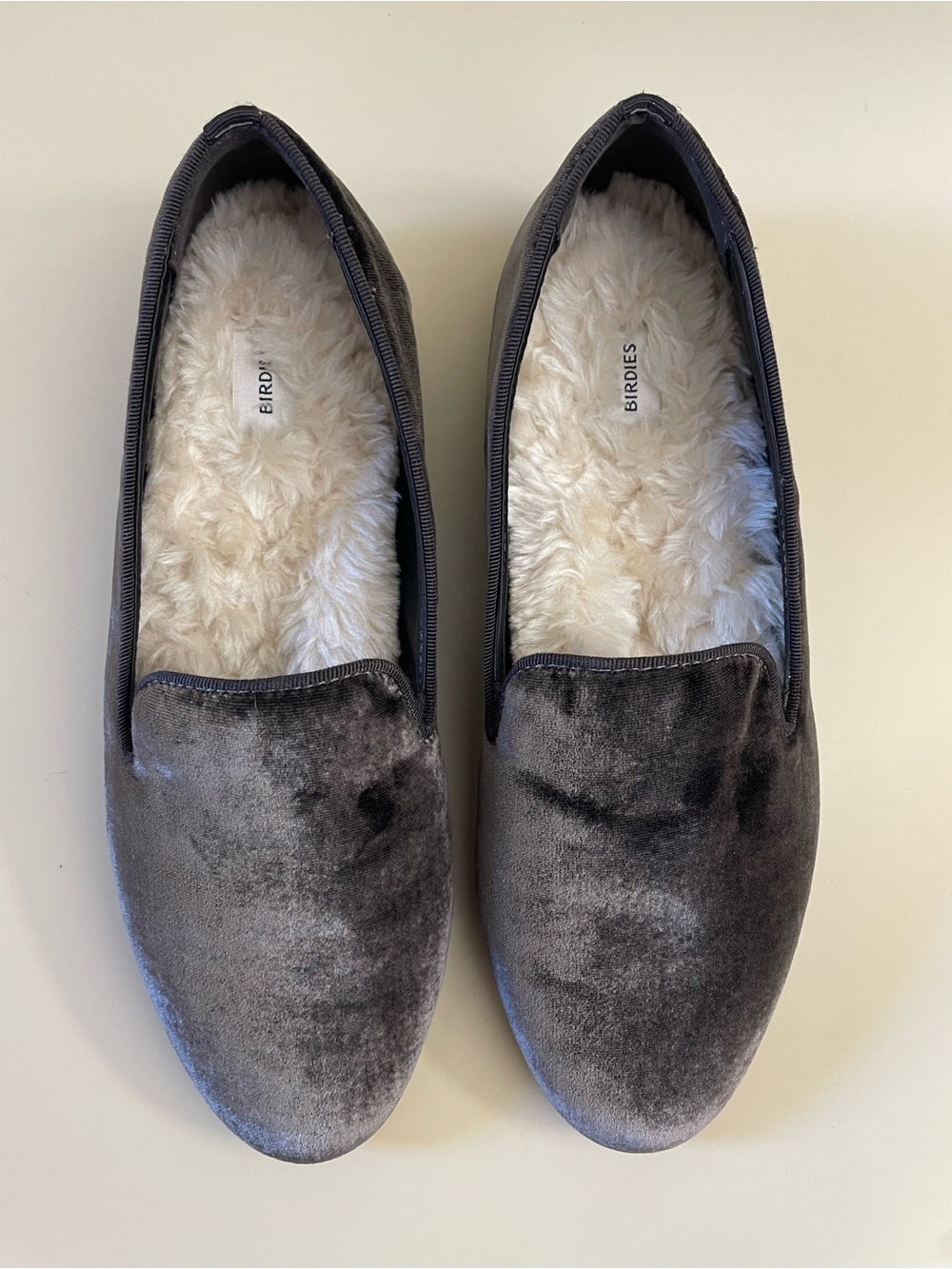 BIRDIES Starling Brown Velvet W/ Faux Sherpa Fur Lined Loafers, Size 8